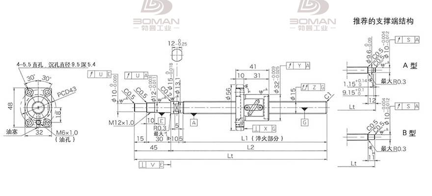 KURODA GP1504DS-BALR-0600B-C3S 黑田精工滚珠丝杠