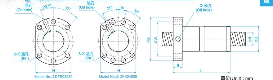 TBI DFS03205-3.8 TBI滚珠丝杠规格表